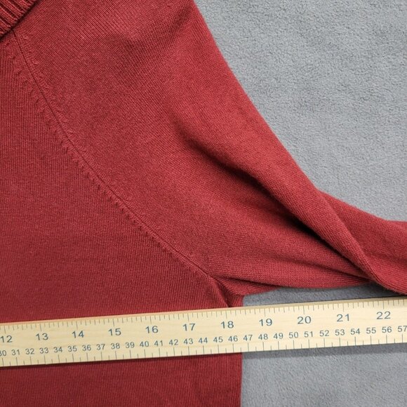 Ann Taylor Silk/ Cashmere Blend Turtleneck Women's Size Large Petite Red Luxury - Picture 6 of 6